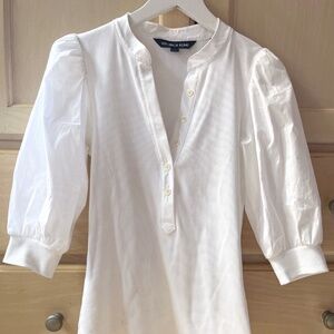 Veronica Beard Coralee Puff Sleeve Tee White XXS